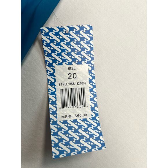 Sun & Sea Swimsuit One Piece Blue Size 20‎ NWT Tie Neck - Picture 7 of 11